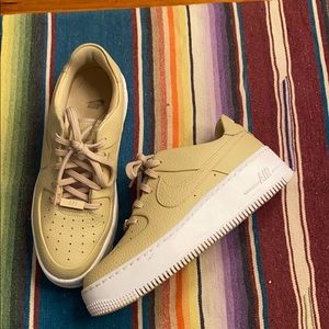 Nike Air Force 1 leather platform sneakers